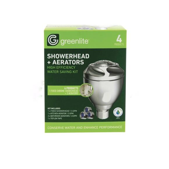 Greenlite Water Saving Kit Showerhead Kitchen Bath Aerators - Picture 2 of 5